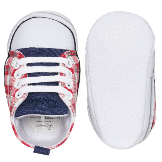 Βρεφικά αθλητικά παπούτσια σε κόκκινο και λευκό καρό μοτίβο  Playshoes 283803 3