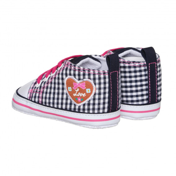 Αθλητικά παπούτσια με ροζ λεπτομέρειες και απλικέ καρδιά, πολύχρωμα Playshoes 283808 2