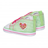 Αθλητικά παπούτσια με ροζ λεπτομέρειες και απλικέ καρδιά, πράσινα Playshoes 283810 2