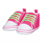 Αθλητικά παπούτσια με πράσινα κορδόνια, ροζ Playshoes 283820 