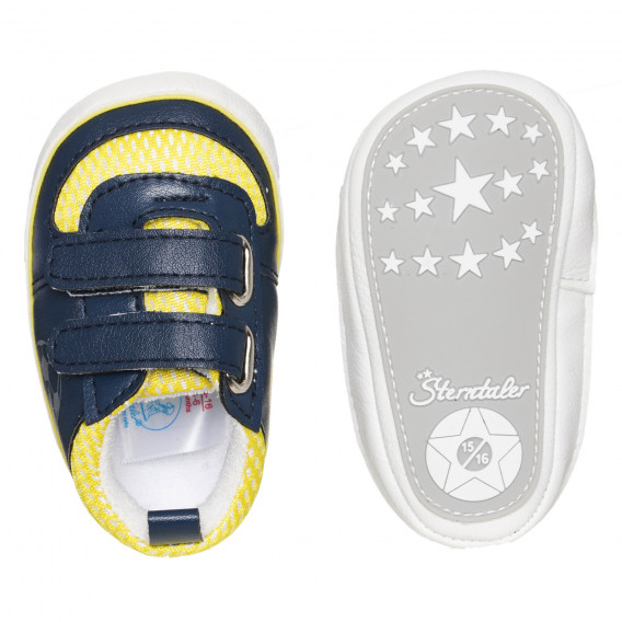 Αθλητικά παπούτσια με κίτρινες λεπτομέρειες, σε σκούρο μπλε χρώμα. Sterntaler 283893 3