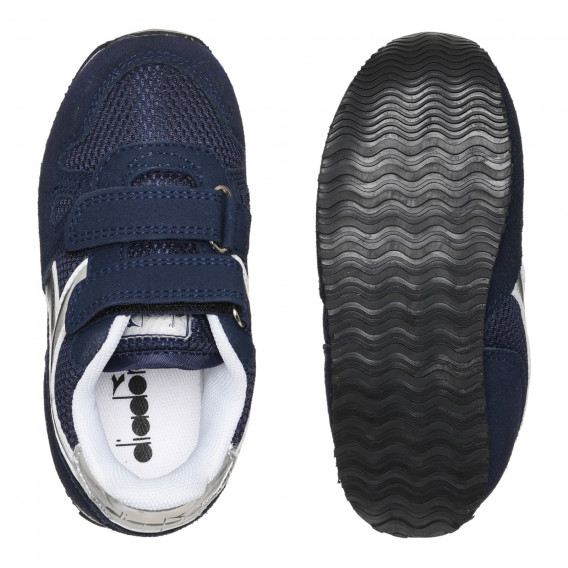 Αθλητικά παπούτσια με ασημί προφορά για μωρό, μπλε Diadora 283970 3