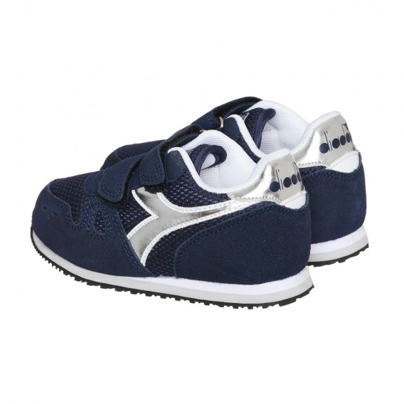 Αθλητικά παπούτσια με ασημί προφορά για μωρό, μπλε Diadora 283971 2