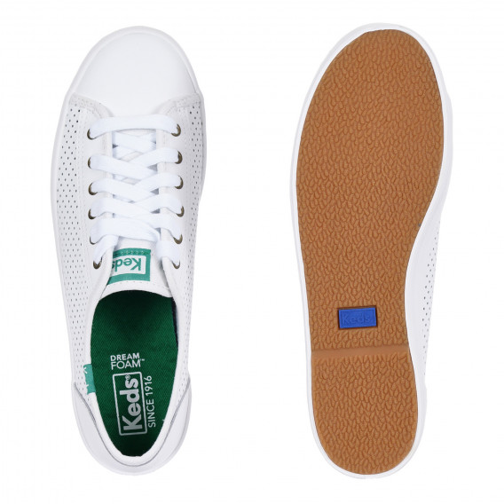 Αθλητικά παπούτσια από γνήσιο δέρμα, λευκά. Keds 284155 3