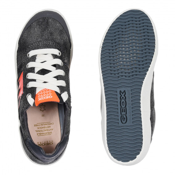 Αθλητικά παπούτσια με πορτοκαλί τόνους, γκρι. Geox 284333 3