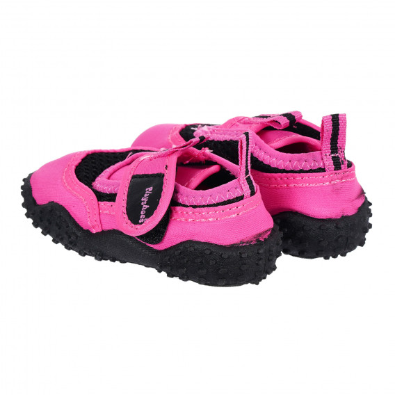 Παπούτσια θαλάσσης με velcro και μαύρες λεπτομέρειες, ροζ Playshoes 284390 2
