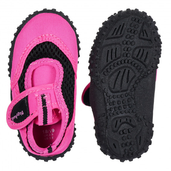 Παπούτσια θαλάσσης με velcro και μαύρες λεπτομέρειες, ροζ Playshoes 284391 3