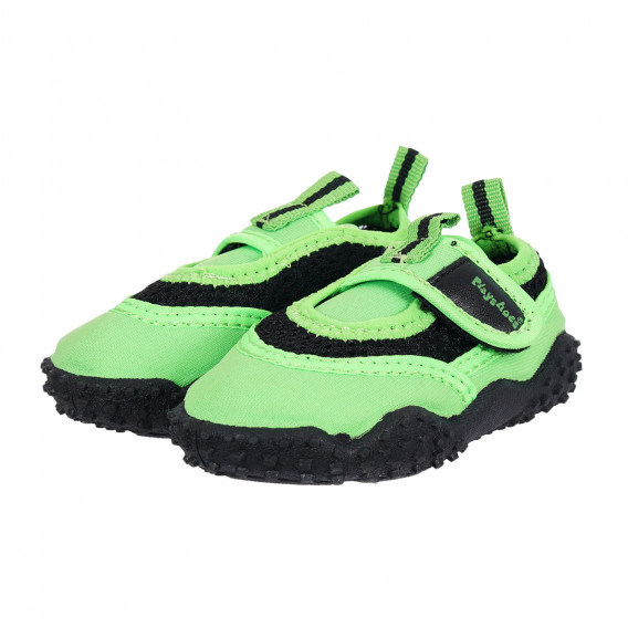 Παπούτσια θαλάσσης με velcro και μαύρες λεπτομέρειες, πράσινα Playshoes 284392 