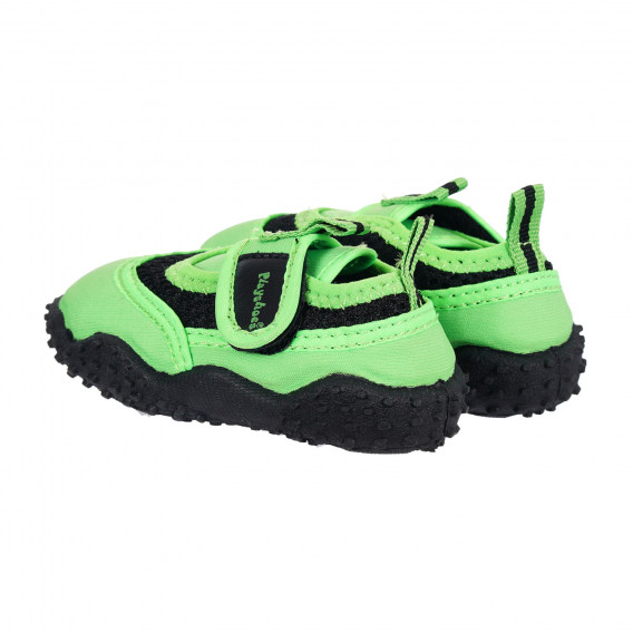 Παπούτσια θαλάσσης με velcro και μαύρες λεπτομέρειες, πράσινα Playshoes 284393 2