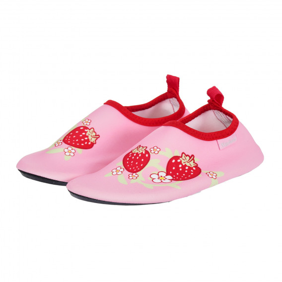 Aqua παπούτσια με απλικέ φράουλες, ροζ Playshoes 284401 