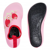 Aqua παπούτσια με απλικέ φράουλες, ροζ Playshoes 284403 3