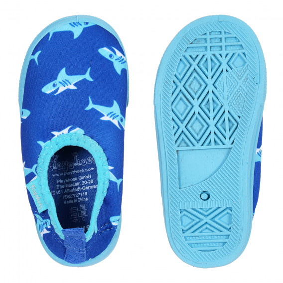 Παπούτσια θαλάσσης με στάμπα καρχαριών, μπλε Playshoes 284424 3