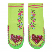 Παντόφλες κάλτσας με λουλουδένιες πινελιές, πράσινες Playshoes 284528 