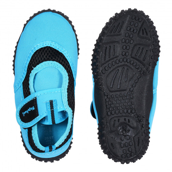 Παπούτσια θαλάσσης με velcro και μαύρες λεπτομέρειες, μπλε Playshoes 284536 3