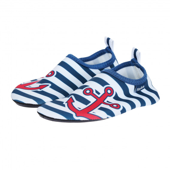 Παπούτσια θαλάσσης με μπλε και άσπρες ρίγες, με άγκυρα Playshoes 284546 