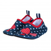 Παπούτσια θαλάσσης, με στάμπα καρδιές και κόκκινες λεπτομέρειες, σκούρο μπλε Playshoes 284567 