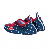 Παπούτσια θαλάσσης, με στάμπα καρδιές και κόκκινες λεπτομέρειες, σκούρο μπλε Playshoes 284568 2