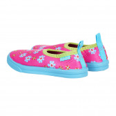 Παπούτσια θαλάσσης με floral print και μπλε λεπτομέρειες, ροζ Playshoes 284586 2