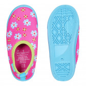 Παπούτσια θαλάσσης με floral print και μπλε λεπτομέρειες, ροζ Playshoes 284587 3