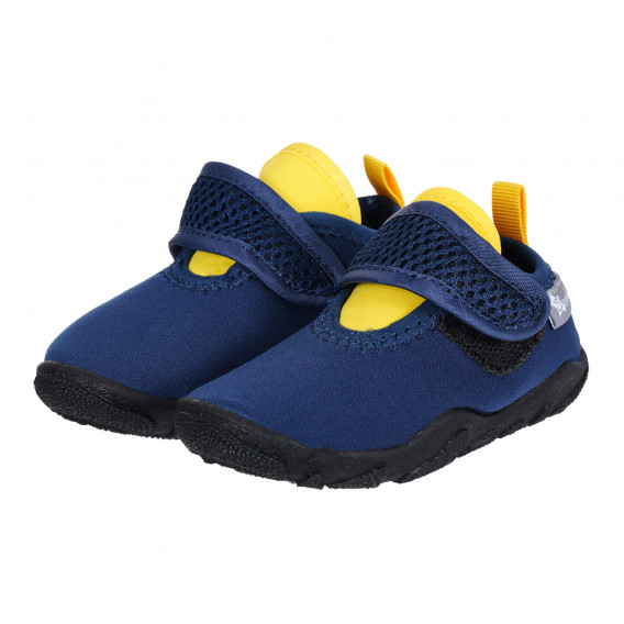 Παπούτσια θαλάσσης με velcro και κίτρινες λεπτομέρειες, μπλε Sterntaler 284642 
