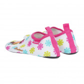 Παπούτσια θαλάσσης,  με floral print και ποντίκι, λευκά Playshoes 284713 2