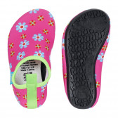 Παπούτσια θαλάσσης με floral print και πράσινες λεπτομέρειες, ροζ Playshoes 284716 3