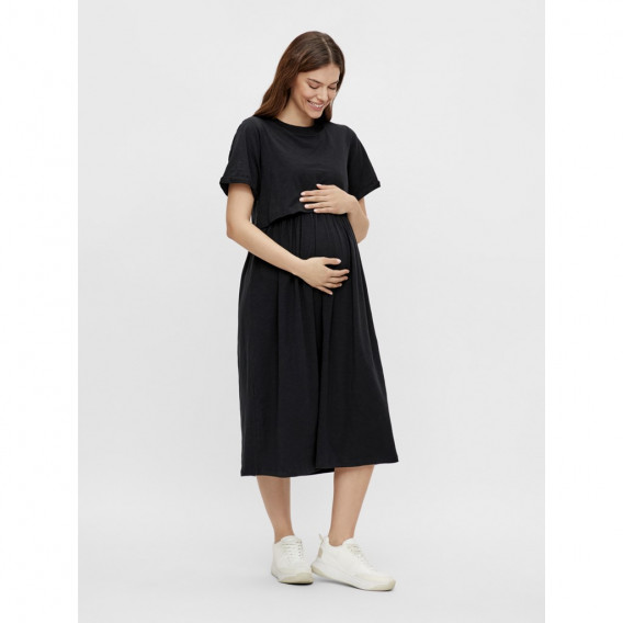 Φόρεμα για έγκυες, από οργανικό βαμβάκι, μαύρο Mamalicious 285067 3