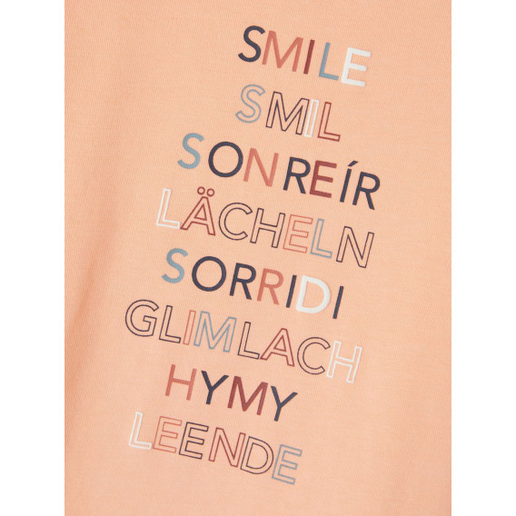 Μπλούζα Smile, από οργανικό βαμβάκι, ροζ Name it 285143 3