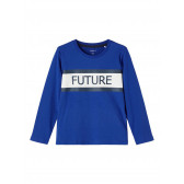 Μακρυμάνικη μπλούζα Future, με οργανικό βαμβάκι, μπλε Name it 285169 