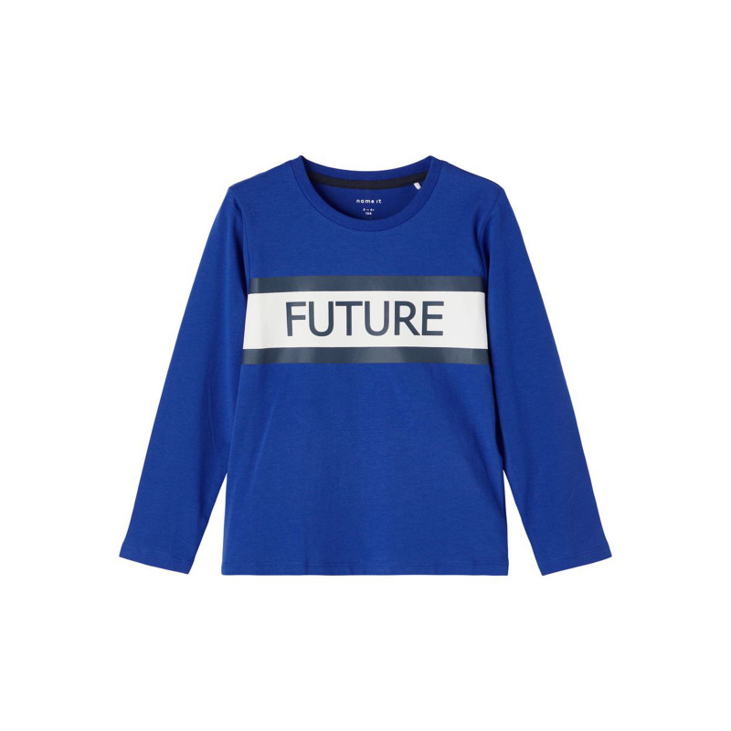 Μακρυμάνικη μπλούζα Future, με οργανικό βαμβάκι, μπλε  285169