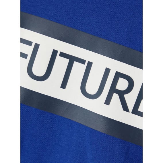 Μακρυμάνικη μπλούζα Future, με οργανικό βαμβάκι, μπλε Name it 285171 3