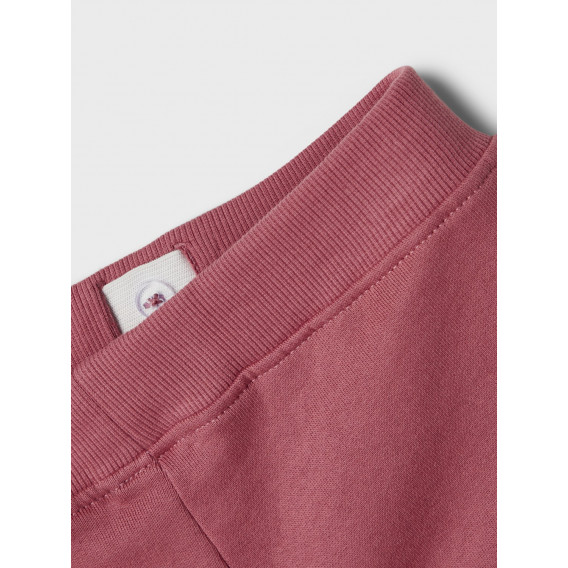 Βαμβακερό αθλητικό παντελόνι από οργανικό βαμβάκι, Be unique, σε ροζ χρώμα Name it 285277 3