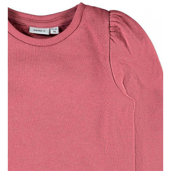 Μπλούζα από οργανικό βαμβάκι, με μακριά μανίκια, ροζ Name it 285282 3