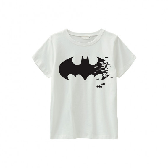 Μπλουζάκι από οργανικό βαμβάκι Batman, λευκό Name it 285301 