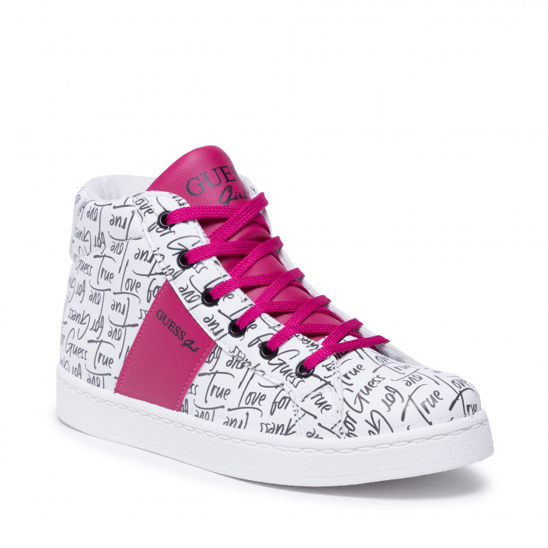 Sneakers True love, με ροζ λεπτομέρειες, λευκά  285462