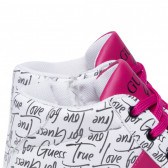 Sneakers True love, με ροζ λεπτομέρειες, λευκά Guess 285467 6