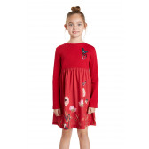 Φόρεμα Amore με στάμπες λουλουδιών, κόκκινο DESIGUAL 285503 2