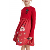 Φόρεμα Amore με στάμπες λουλουδιών, κόκκινο DESIGUAL 285505 4