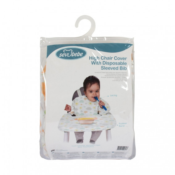 Σαλιάρα μίας χρήσης με μανίκια και κάλυμμα καρέκλας, 5 τεμ. Sevi Baby 285971 2