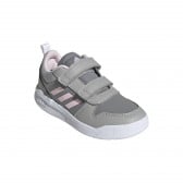 Γκρι αθλητικά παπούτσια Adidas Tensaur C με ροζ λεπτομέρειες Adidas 286648 4