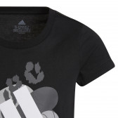 T-shirt Adidas, μαύρο για κορίτσια, με στάμπα Adidas 286801 2