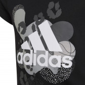 T-shirt Adidas, μαύρο για κορίτσια, με στάμπα Adidas 286802 3