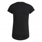 T-shirt Adidas, μαύρο για κορίτσια, με στάμπα Adidas 286804 5
