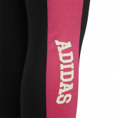 Μαύρο βαμβακερό κολάν Adidas με ροζ λεπτομέρειες Adidas 286820 2