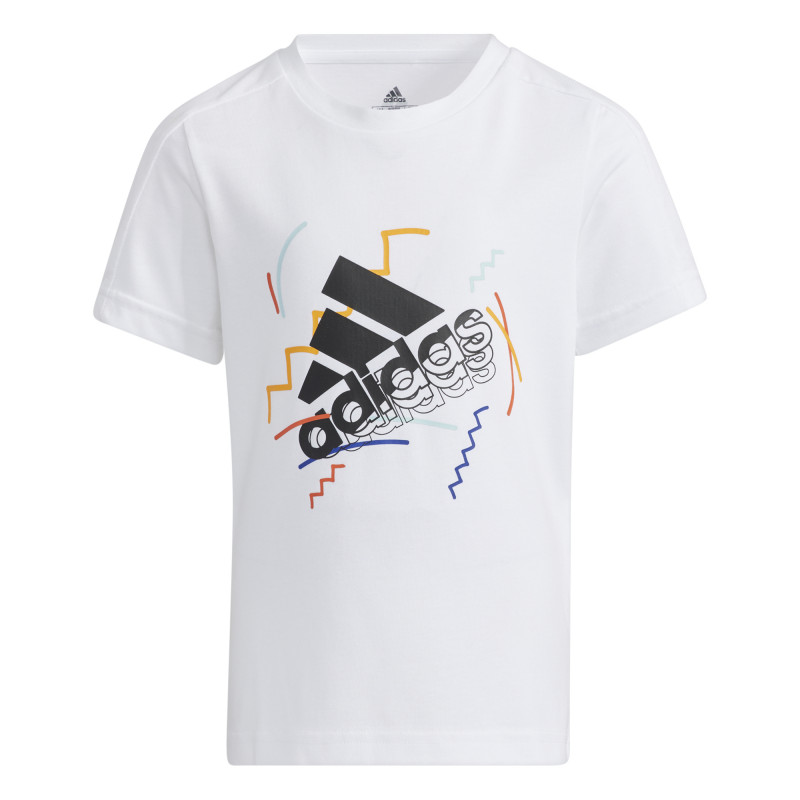 Βαμβακερό μπλουζάκι Adidas με στάμπα, λευκό για αγόρια  286846