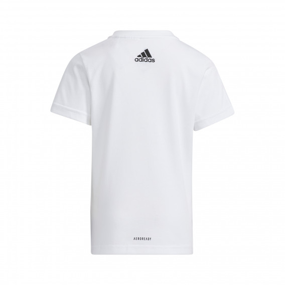 Βαμβακερό μπλουζάκι Adidas με στάμπα, λευκό για αγόρια Adidas 286850 5