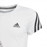 T-shirt Adidas, λευκό για κορίτσια, με στάμπα και λογότυπο Adidas 286867 2