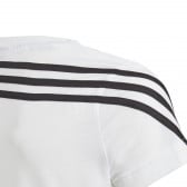 T-shirt Adidas, λευκό για κορίτσια, με στάμπα και λογότυπο Adidas 286869 4