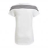 T-shirt Adidas, λευκό για κορίτσια, με στάμπα και λογότυπο Adidas 286870 5