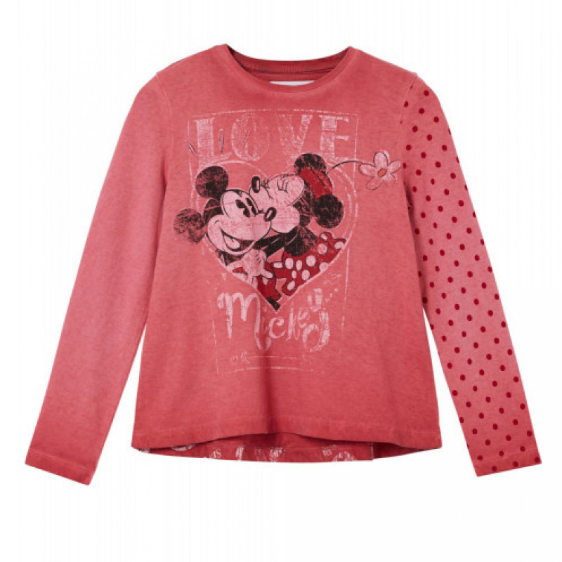 Μπλούζα με μακριά μανίκια, Mickey and Minnie Mouse, ροζ  287534